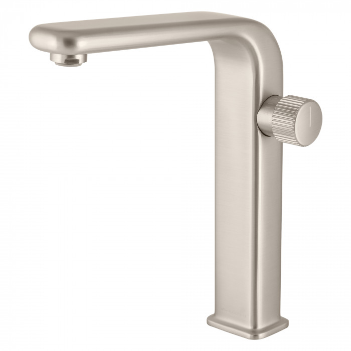 [A8SNPBDM-SFM-302S-NB] Bagnodesign Stereo FM single lever basin mixer extended - excl. pop-up waste - brushed nickel