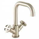 Bagnodesign Revolution two handle basin mixer - excl. pop-up waste - brushed nickel