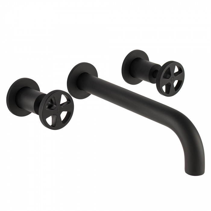 [A8SNPBDM-REV-309-MB] Bagnodesign Revolution three hole W/M basin mixer 220mm - complete with concealed body - matt black