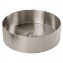 Bagnodesign Stereo FM round counter top vanity basin 400mm - without tap hole - without overflow - brushed nickel (s/steel)