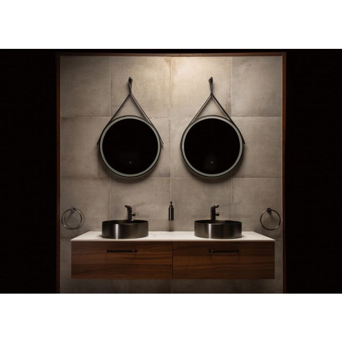 Bagnodesign Stereo FM round counter top vanity basin 400mm - without tap hole - without overflow - anthracite (s/steel)