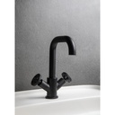 Bagnodesign Revolution two handle basin mixer - excl. pop-up waste - matt black