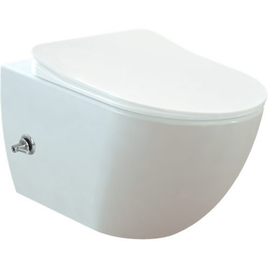 Creavit Free back entry wall mounted WC - rim off - integrated bidet spray hot & cold water - White