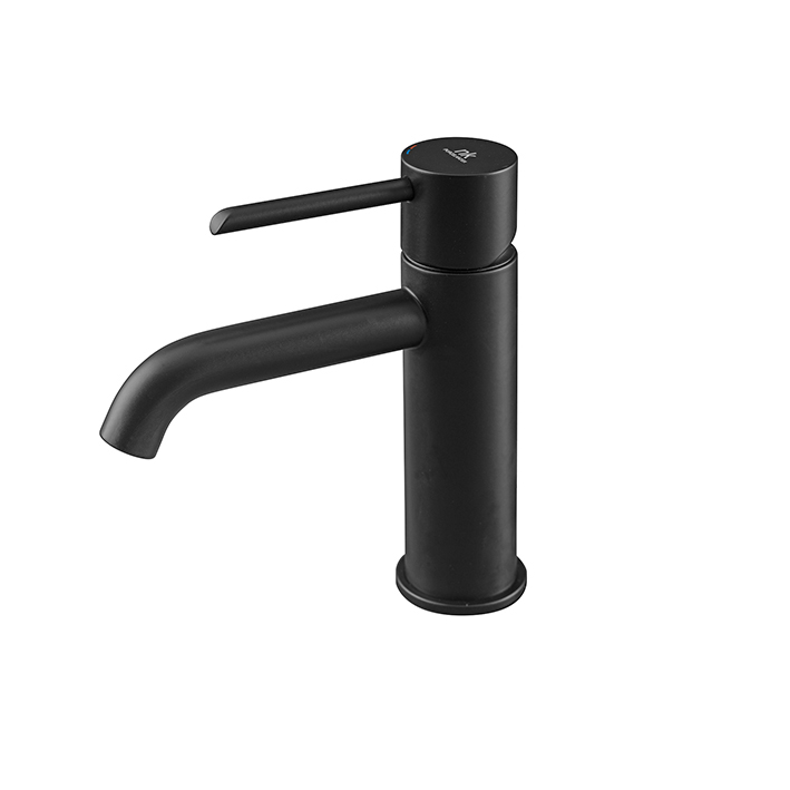 Noken Round Single Lever Basin Mixer - excluding pop-up waste - Black