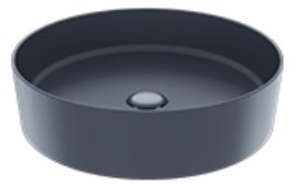 Creavit Loop 450mm round counter top vanity basin - without tap hole - without overflow - Basalt Matt