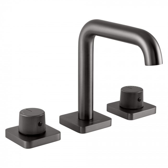 Bagnodesign Stereo FM three hole deck mounted basin mixer - anthracite