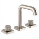Bagnodesign Stereo FM three hole deck mounted basin mixer - brushed nickel