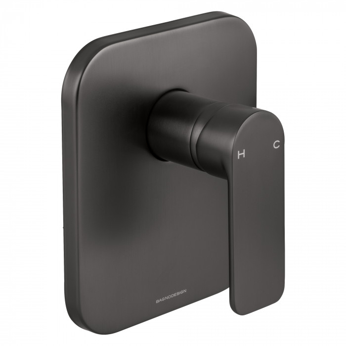 Bagnodesign Stereo FM single lever bath/shower mixer - complete with concealed part - anthrachite