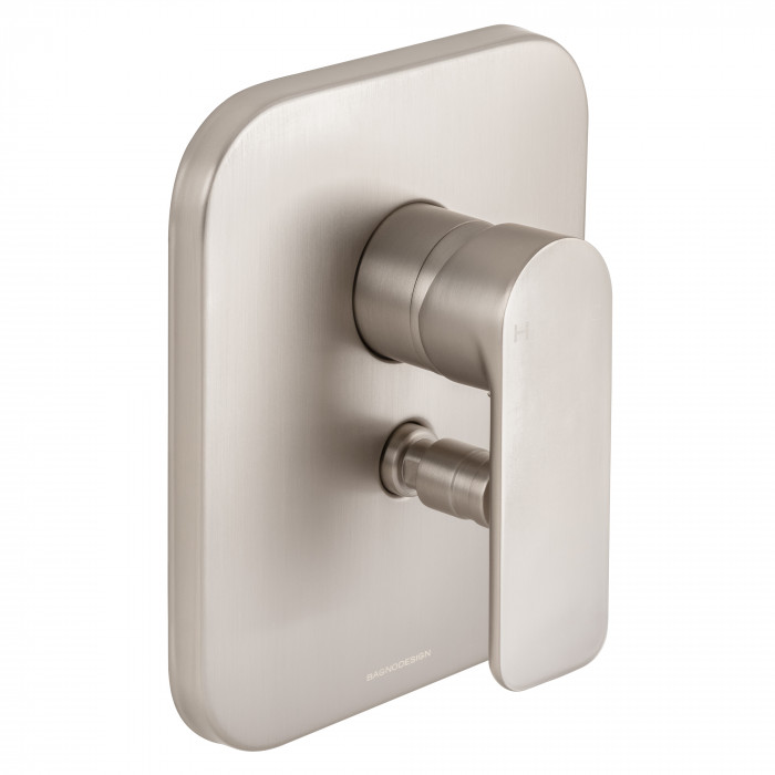 Bagnodesign Stereo FM single lever diverter bath/shower mixer - complete with concealed part - brushed nickel