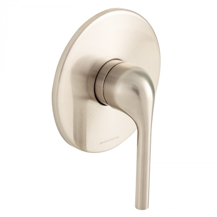 Bagnodesign Koy single lever bath/shower mixer - complete with concealed part - brushed nickel