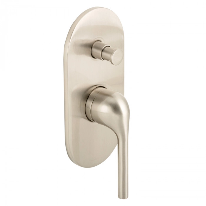 Bagnodesign Koy single lever diverter bath/shower mixer - complete with concealed part - brushed nickel