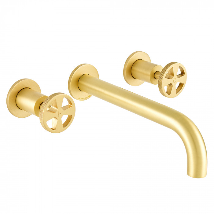 Bagnodesign Revolution three hole W/M basin mixer 220mm - complete with concealed body - lacquered zanzibar