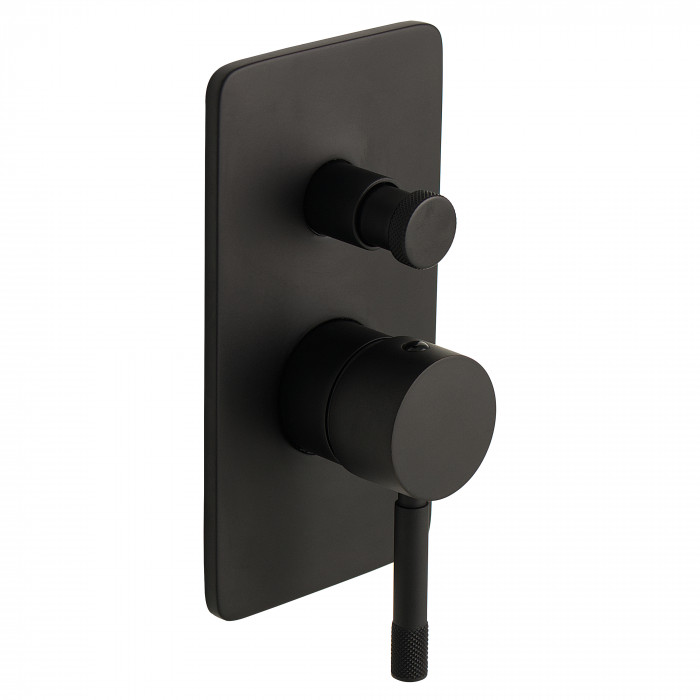 Bagnodesign Revolution single lever diverter bath/shower mixer - complete with concealed part - matt black