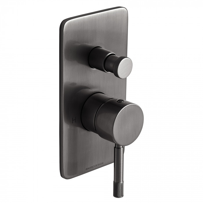 Bagnodesign Revolution single lever diverter bath/shower mixer - complete with concealed part - anthracite