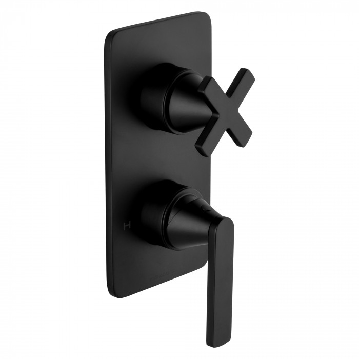 Bagnodesign Bristol single lever bath/shower mixer two way diverter  - complete with concealed part - matt black