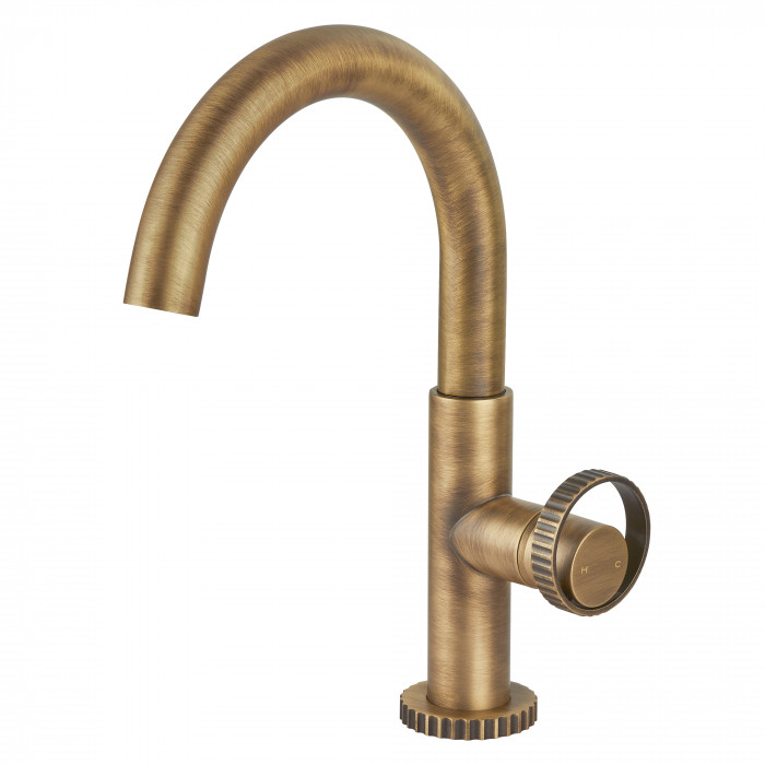 Bagnodesign Orology  single lever basin mixer - excl. pop-up waste - soft bronze