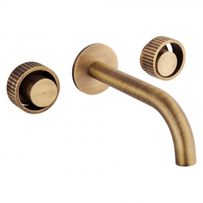 Bagnodesign Orology trim part for wall mounted three hole basin mixer - excl. pop-up waste - soft bronze - require concealed part BDM-MIX-C309-A
