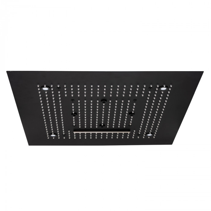 Bagnospa four function recessed shower head 600x600mm - with LED light - matt black