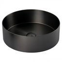 Bagnodesign Stereo FM round counter top vanity basin 400mm - without tap hole - without overflow - anthracite (s/steel)