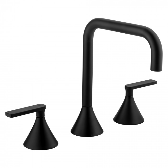 Bagnodesign Bristol three hole D/M basin mixer - excluding pop-up waste - Matt Black