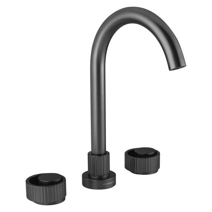 Bagnodesign Orology 3-Hole Basin Mixer without Waste - Anthracite