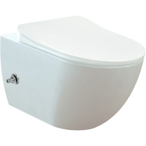 [A7CRVFE322-34CB00E-0002] Creavit Free back entry wall mounted WC - rim off - integrated bidet spray hot & cold water - White