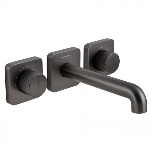 [A8SNPBDM-SFM-309-AN] Bagnodesign Stereo FM three hole W/M basin mixer 200mm - complete with concealed body - anthracite