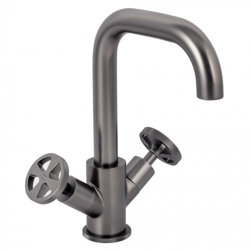 [A8SNPBDM-REV-311-AN] Bagnodesign Revolution 2 handle basin mixer - excl. pop-up waste - anthracite