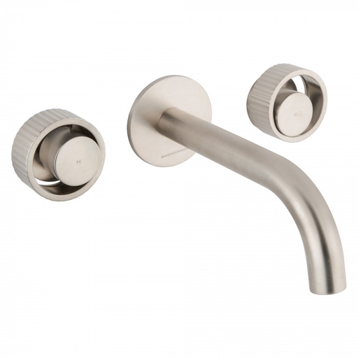 [A8SNPBDM-ORO-E309-NB] Bagnodesign Orology trim part for W/M three hole basin mixer - excl. pop-up waste - brushed nickel - require concealed part BDM-MIX-C309-A