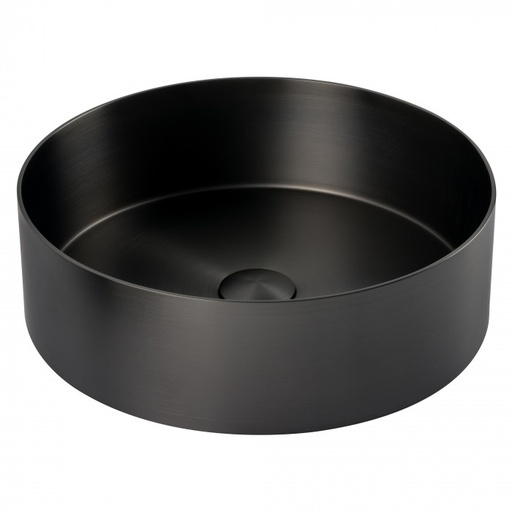 [A8SNPBDS-SFM-701-AN] Bagnodesign Stereo FM round counter top vanity basin 400mm - without tap hole - without overflow - anthracite (s/steel)