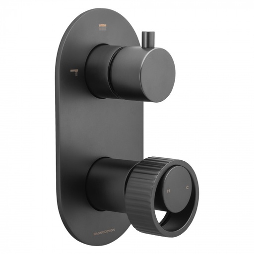 [A8SNPBDM-ORO-E412-AN] Bagnodesign Orology Trim Part for Concealed Shower Mixer with 2 way Diverter - Anthracite - require concealed part BDM-MIX-C412-A
