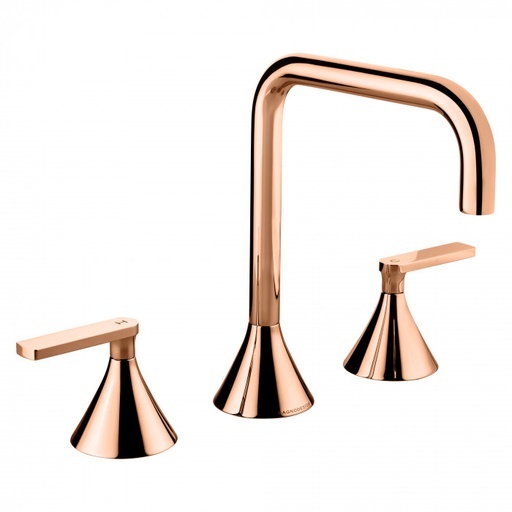 [A8SNPBDM-BIS-303L-RCP] Bagnodesign Bristol three hole D/M basin mixer - excluding pop-up waste - PVD Santiago